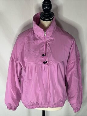 USA Olympic JCPenney  Womens Vintage Pink Full Zip Up Windbreaker Jacket Small